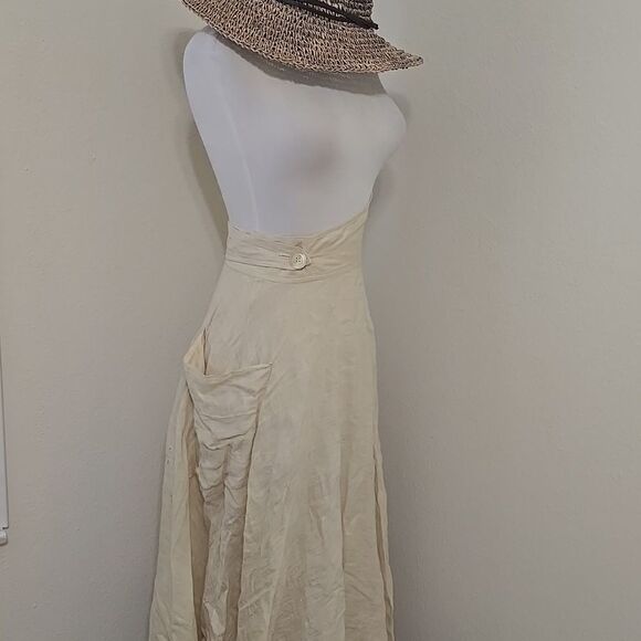 BULGARA Vintage LINEN 100% LINEN,  LAGENLOOK Women's Skirt  38, XS - Picture 4 of 9